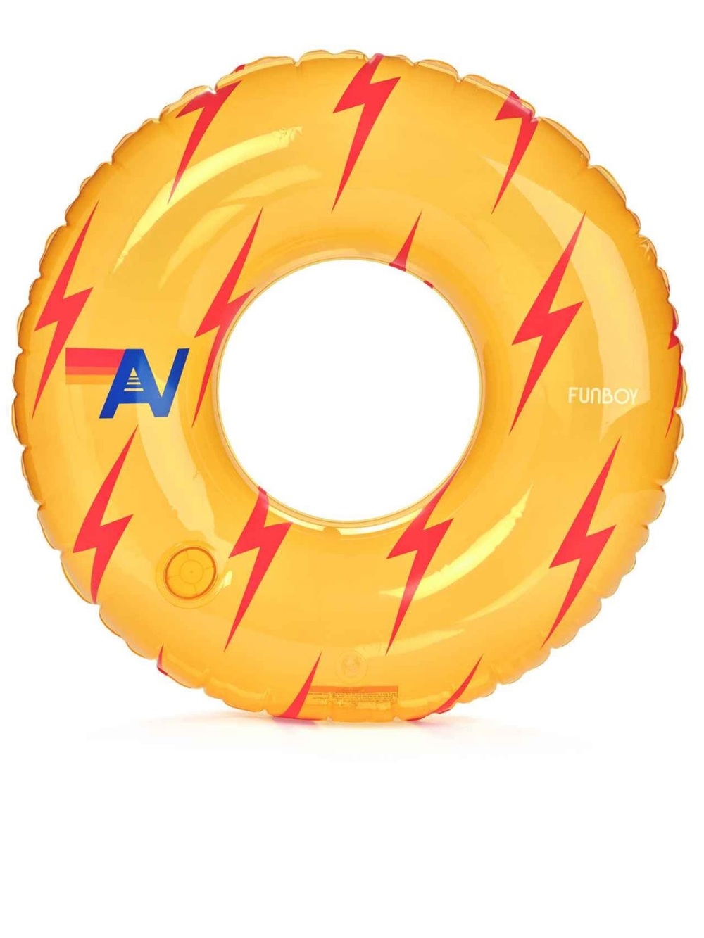 FUNBOY x Aviator Nation Limited-Edition Tube Float Yellow w/Red Bolt NEW NWT